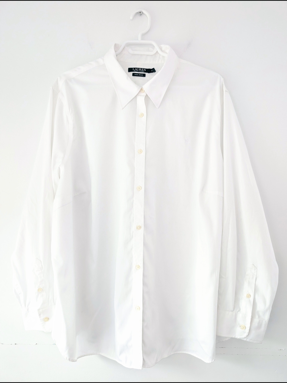 Lauren Ralph Lauren Non-Iron White Shirt | Quiet Luxury Preppy Essential ~ 3X
